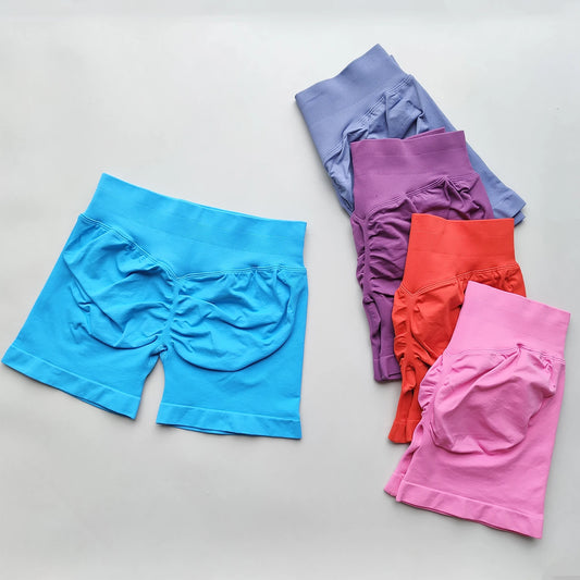 Scrunch Shorts Low Ribbed Band  Seamless Shorts Booty Hight Stretch
