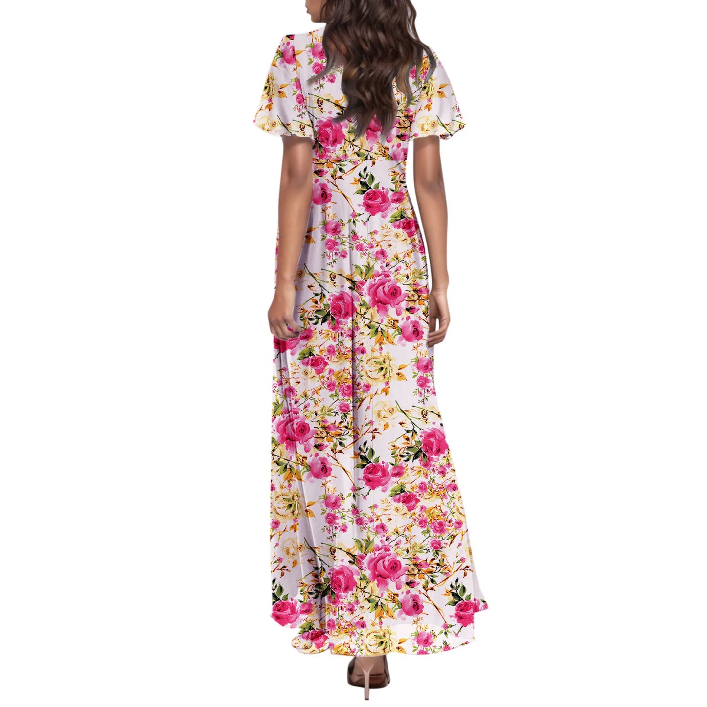 Short Sleeve Maxi Dresses Cute Floral