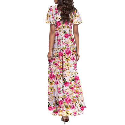 Short Sleeve Maxi Dresses Cute Floral