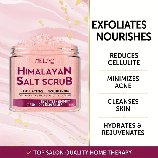MELAO Himalayan Salt Body Scrub with Collagen and Stem Cells