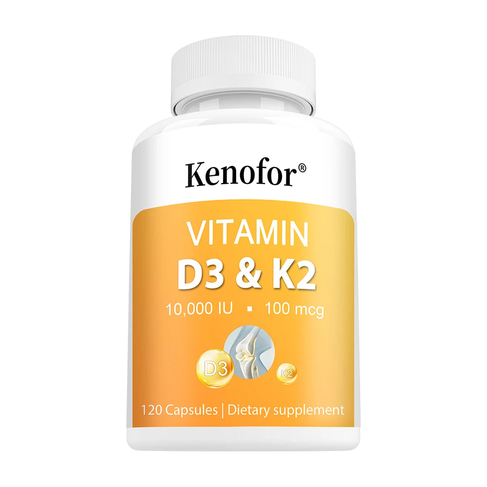 Vitamin D3 K2 Capsules - B6, Zinc, Vitamin D3 10000 IU and Vitamin K2 MK7