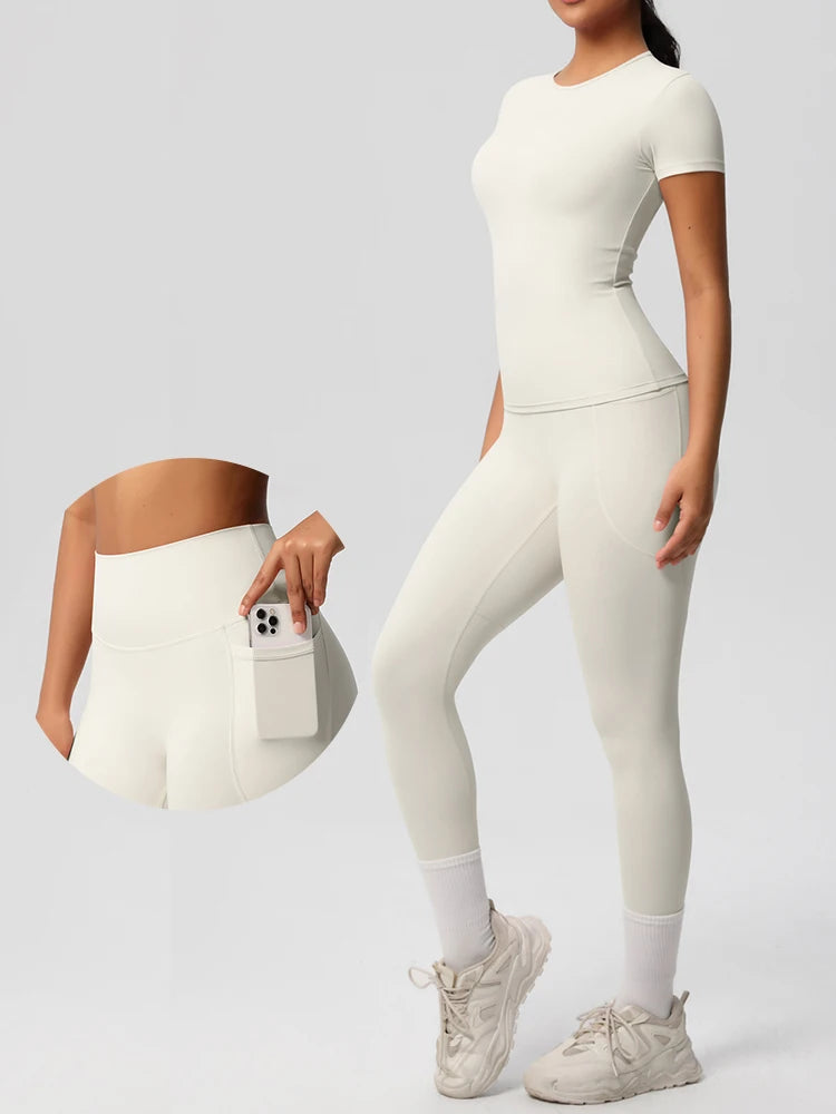 Women 2pcs Patchwork Sport Yoga Suit