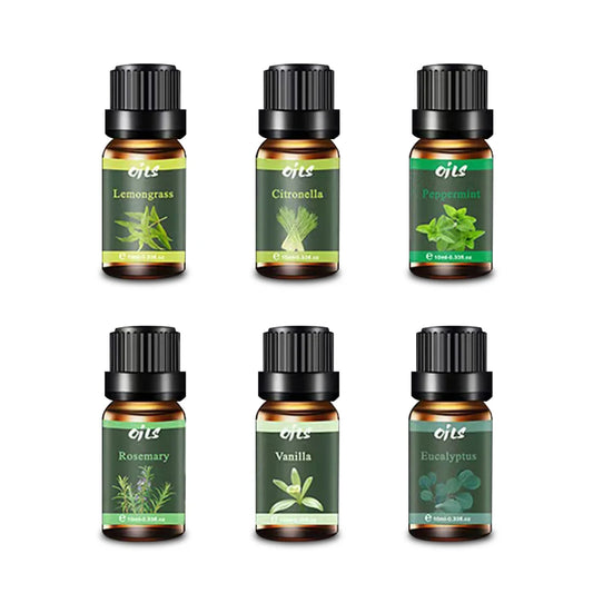 Essential Oil Gift Set   6 Natural Aromatherapy Oils  (Eucalyptus  Vanilla  Peppermint  Lemongrass Included)