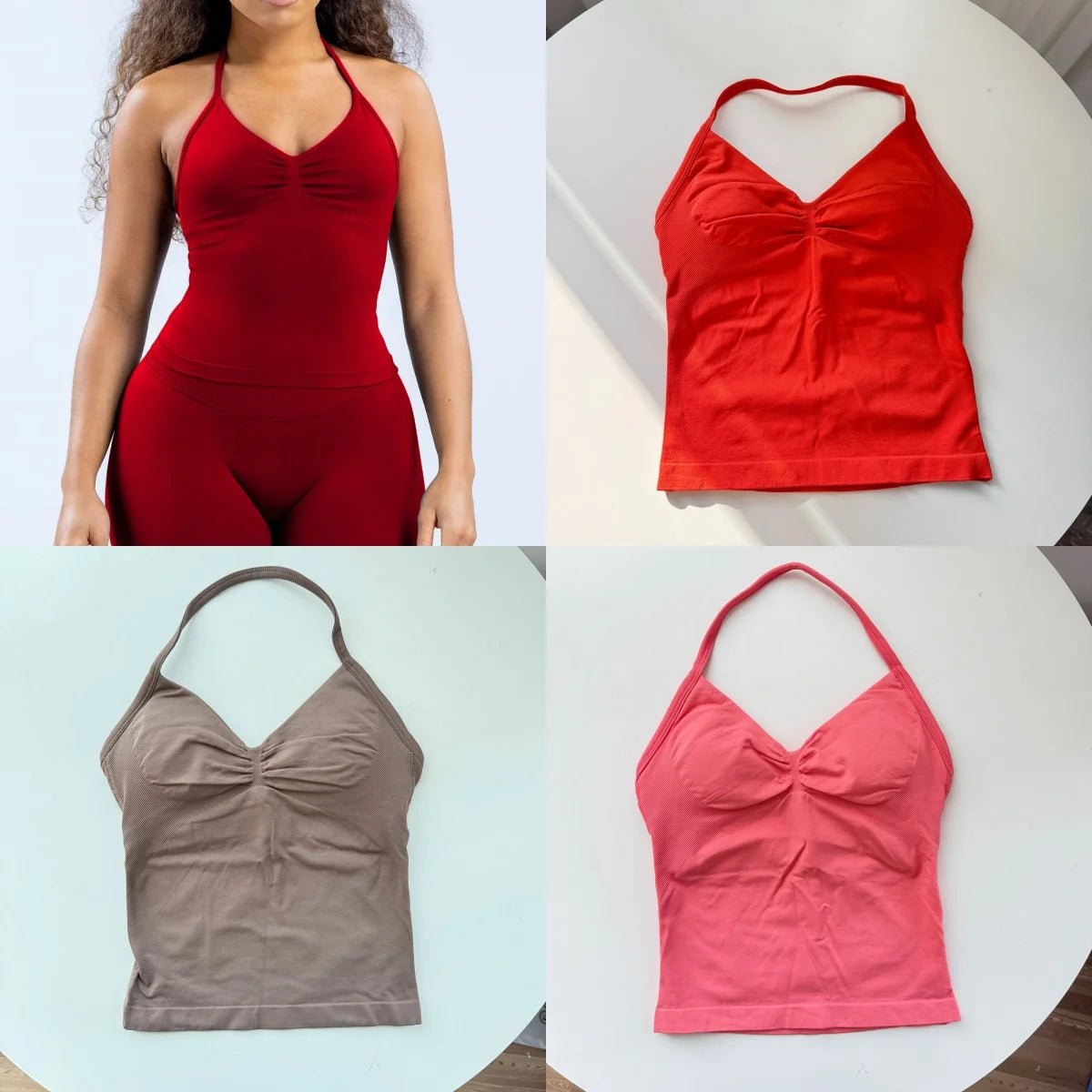 Strappy Yoga Top - Backless  Built-in Bra & Removable Cups for Running