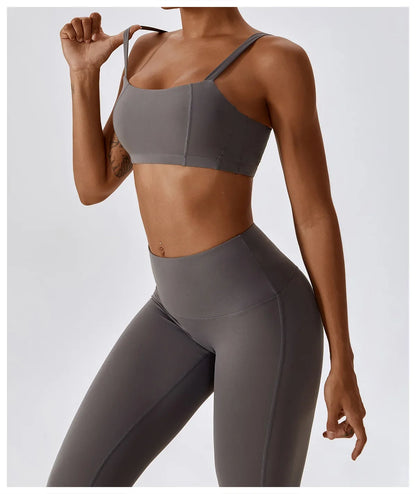 Yoga  High Waist Leggings And Top Two Piece Set Seamless