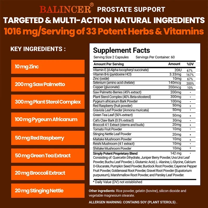Prostate Support Supplement for Urinary Tract Health