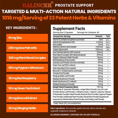 Prostate Support Supplement for Urinary Tract Health