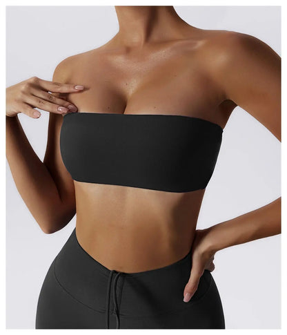Strapless  Sports Bra Quick-Drying Yoga Tube Top