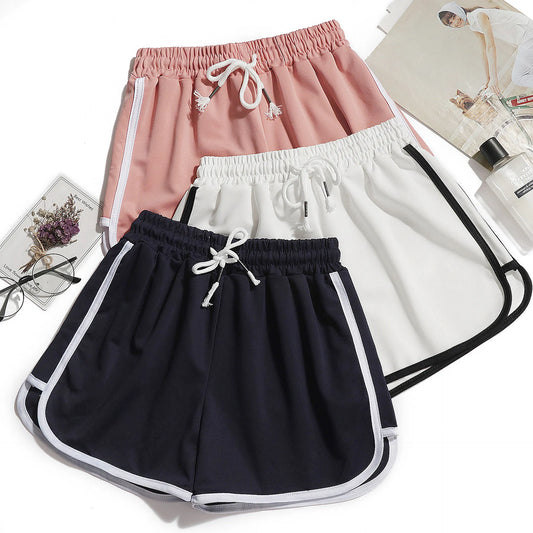mid-waist casual loose straight  thin breathable wide leg shorts
