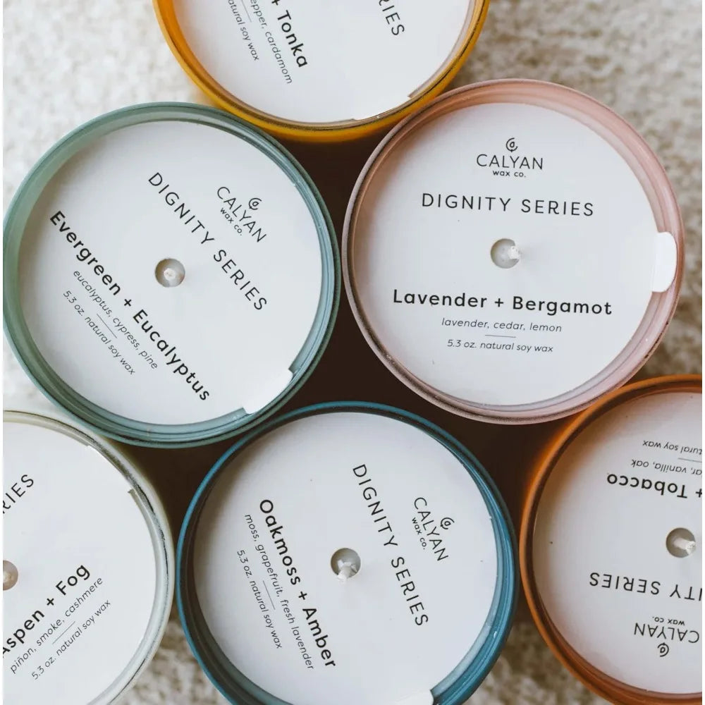 Set of 6 Soy, 35 Hour Burn Time, Aromatherapy Candles
