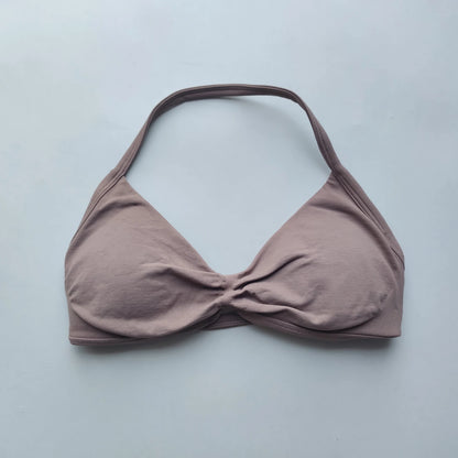 Sports Bra Strappy Backless Removable Cups