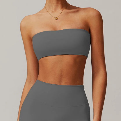 Strapless  Sports Bra Quick-Drying Yoga Tube Top