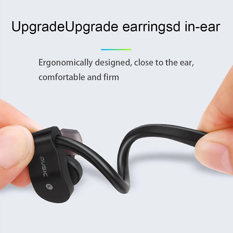 Wireless  Ear Hook Earbuds Bluetooth Neckband With Mic  Earphones
