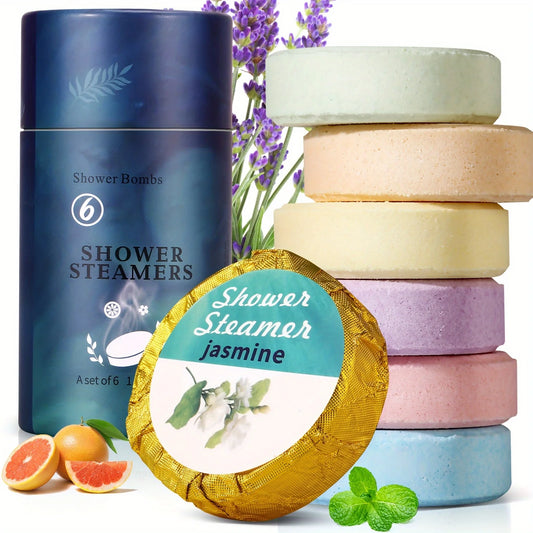 6-Pack Aromatherapy Shower Steamers 6 Scents Bath Bombs Self-Care Essential Oil