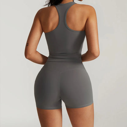 Yoga Sets 2 piece Seamless Leggings Tank Shorts Suit