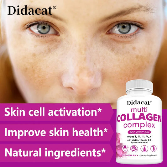 Multi-Collagen Complex - Biotin, Vitamin C, Hyaluronic Acid