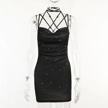 Women's Dresses Glitter Backless Strappy Dress