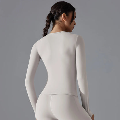 Long Sleeve Fitness Workout Breathable High Elastic Sports Top