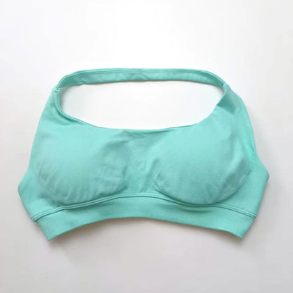 Halter Top Sports Bra Push-up Sexy Open Back