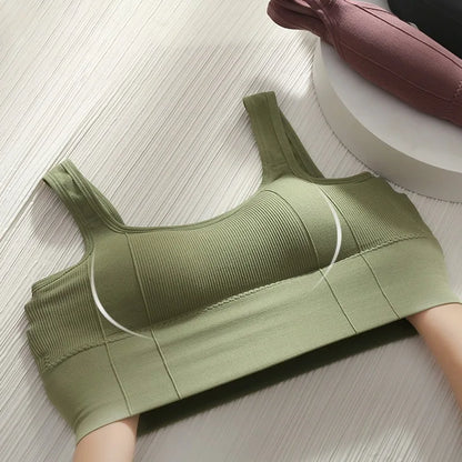 Breathable  Anti-Sweat Fitness Top Seamless Yoga Bra Shockproof Crop Top Push Up Sport Bra