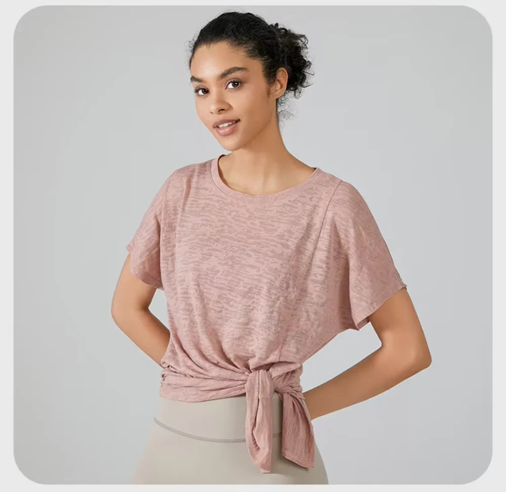Yoga Shirts & Blouses. Short Sleeve Workout Sporty Woman Top