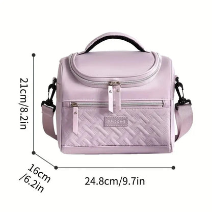 Large Insulated Lunch Bag Cooler Hand washable durable polyester with padded shoulder strap for work, school, picnics