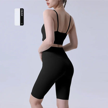 2 Piece Set Push Up Sports Bra and Short Leggings