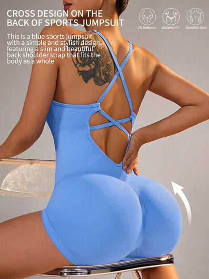 One-Piece Yoga Jumpsuit Skinny Short
