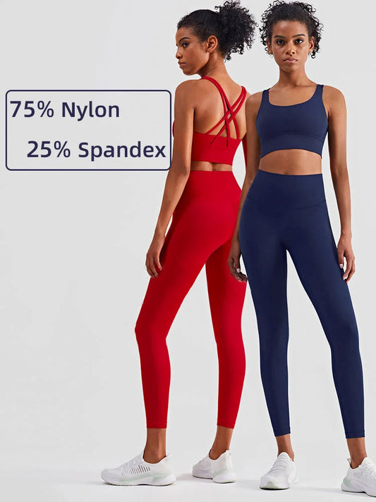 2 Piece Yoga Push Up  Sports Bra Leggings Suit