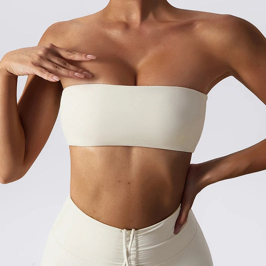 Strapless  Sports Bra Quick-Drying Yoga Tube Top