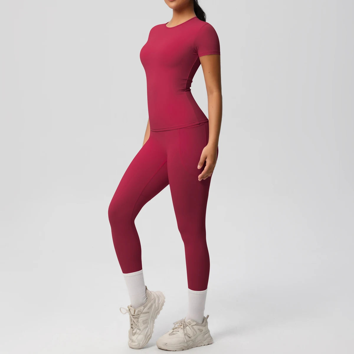 Women 2pcs Patchwork Sport Yoga Suit