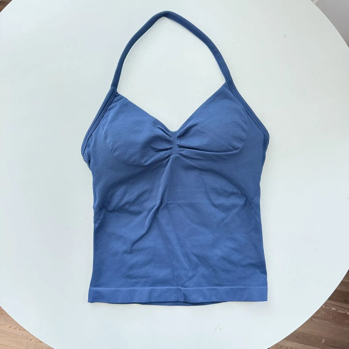 Strappy Yoga Top - Backless  Built-in Bra & Removable Cups for Running