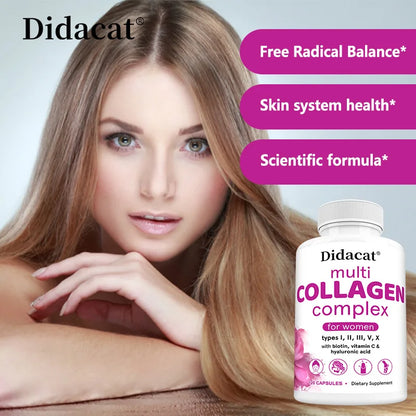 Multi-Collagen Complex - Biotin, Vitamin C, Hyaluronic Acid