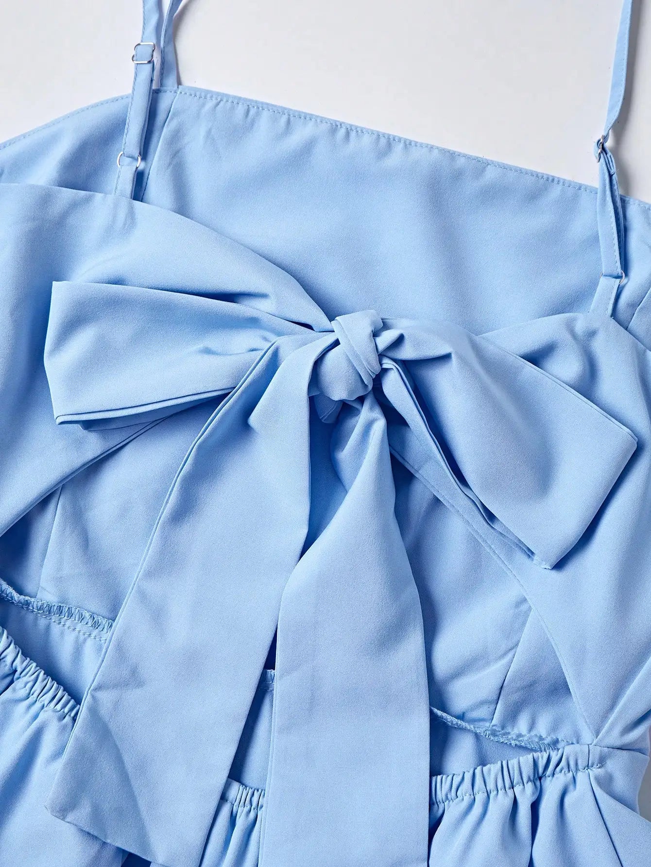 Light Blue Italian Thin Strap Layered Mini Dress Is A Sexy and Cute Short Party Dress