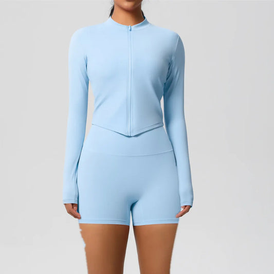 Long Sleeve Fitness Dry Fit Breathable High Elastic Sports Crop Tops