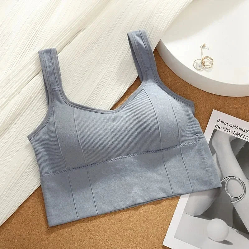 Breathable  Anti-Sweat Fitness Top Seamless Yoga Bra Shockproof Crop Top Push Up Sport Bra