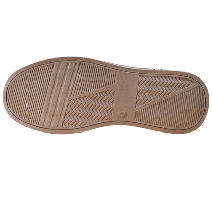 Men's Punk Skate Shoes w/Leather & Canvas, Breathable Elevated Platform