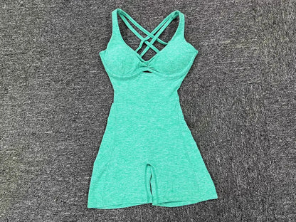 Adjustable double straps, Open back  V shape back design ,Removable pads BODYSUIT
