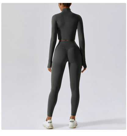 Yoga Set 3PCS  Sports Bra ，Jacket， Leggings