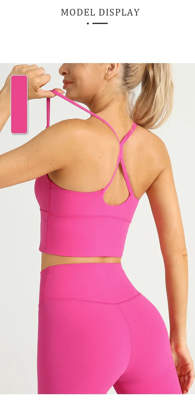 Solid Color  Sexy Cross Back Y shape Sports Bra Fitness Sling