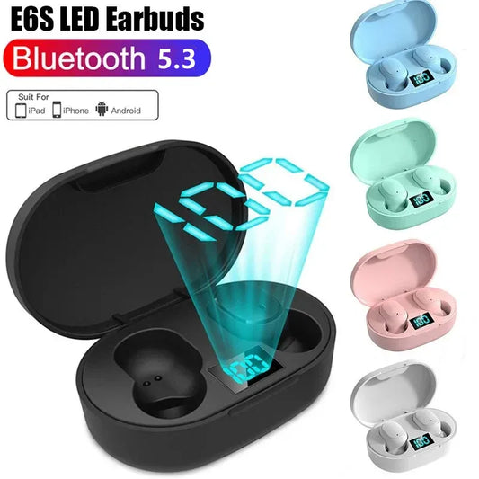 Wireless Bluetooth Headset Waterproof Noise Cancelling LED Earbuds with Mic Wireless