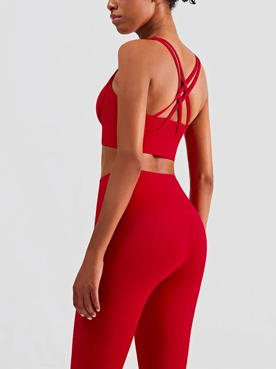 2 Piece Yoga Push Up  Sports Bra Leggings Suit