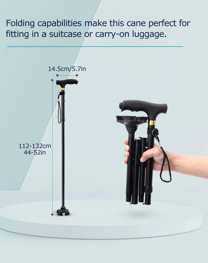 Foldable Walking Cane Lightweight Adjustable Heavy Duty