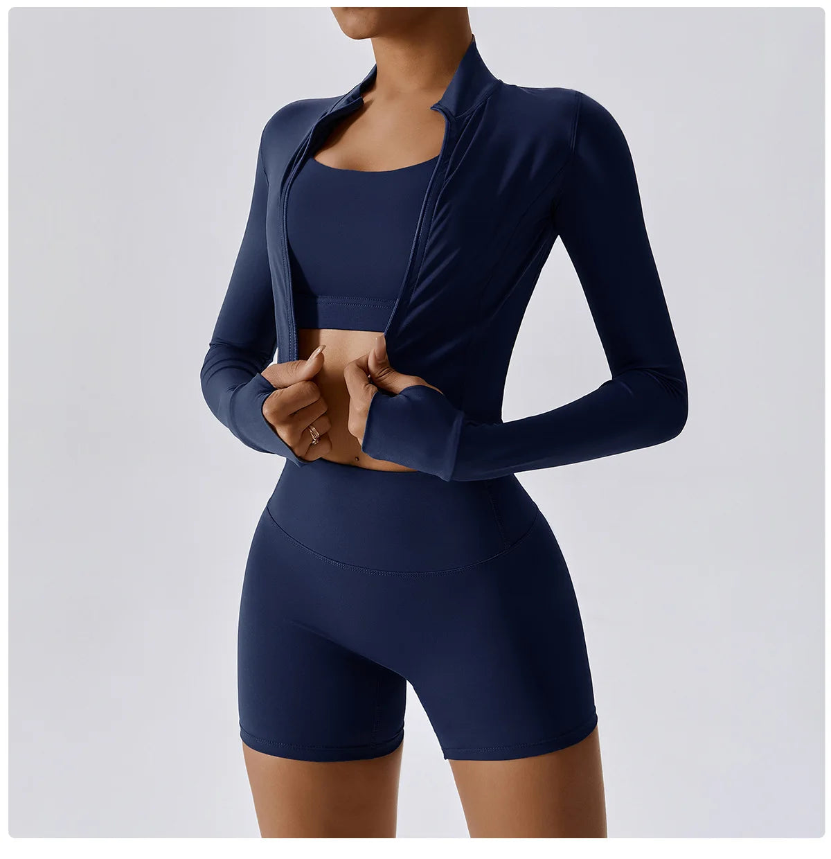 Yoga Set 3PCS  Sports Bra ，Jacket， Leggings