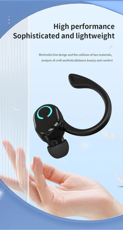 Wireless Bluetooth Earphones HIFI Bass With HD MIC Ear-Hook Earbuds Noise Cancelling Life Waterproof