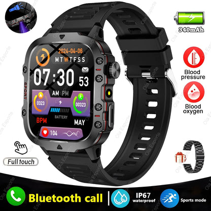 Military Smart Watch Men Outdoor Sports Fitness Tracker