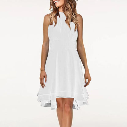 Solid Color Sexy Off-Shoulder Sleeveless Dress