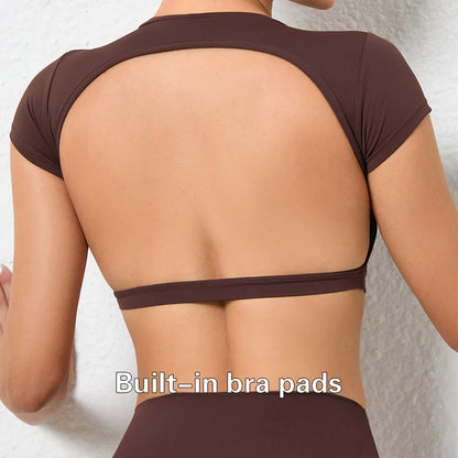 Breathable Workout Tops  Backless Yoga Crop Tops