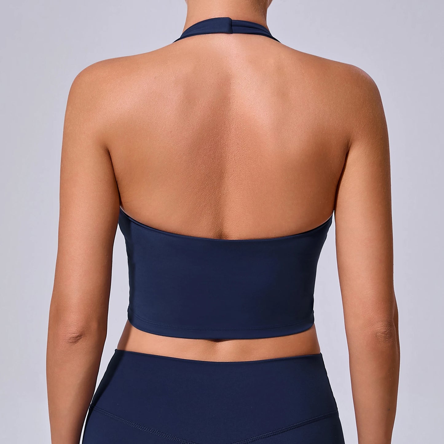 Sports Bra Sexy Hanging Neck High Support Push Up Workout Bra Padded Bralette