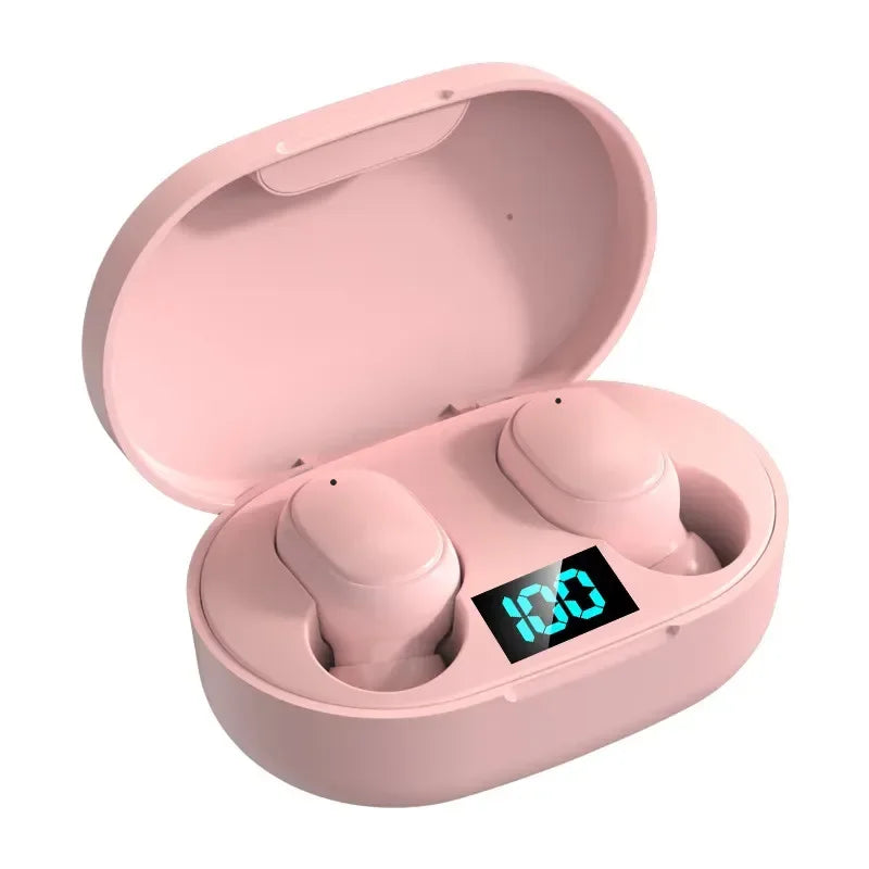 Wireless Bluetooth Headset Waterproof Noise Cancelling LED Earbuds with Mic Wireless